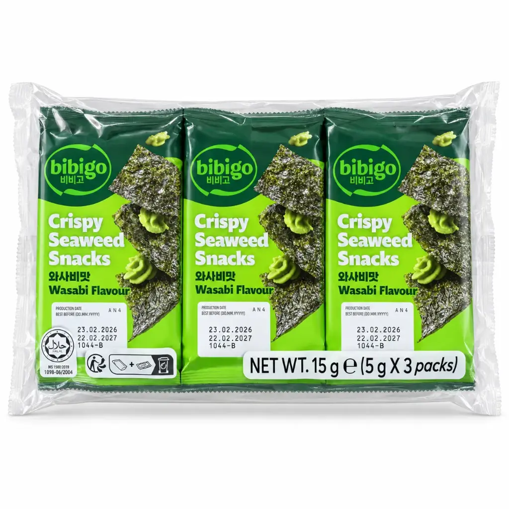 Snack de Alga Crujiente Wasabi 3 x 5 g