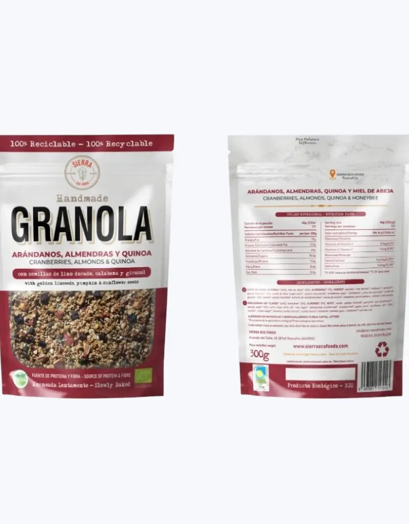 Granola arandanos-almendras-quinua-bio