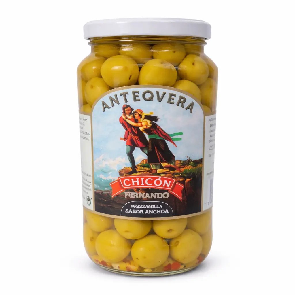 Aceitunas manzanilla sabor anchoa Chicon 500g