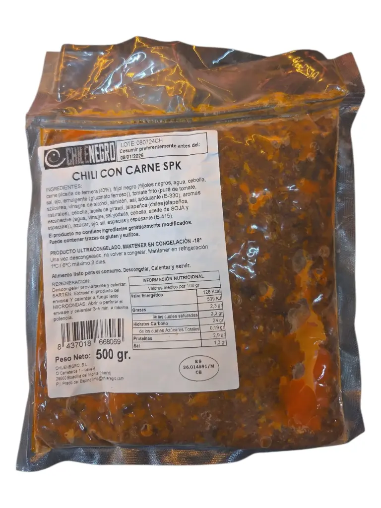Chili con carne receta 500g