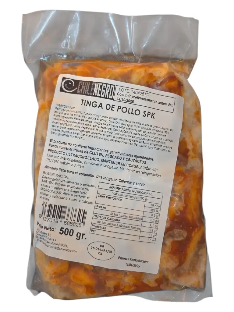 Tinga de pollo receta 500g