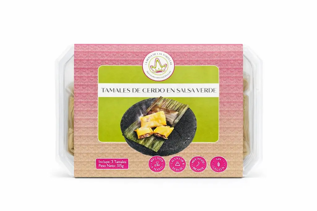 Tamales de cerdo con salsa verde 3uds