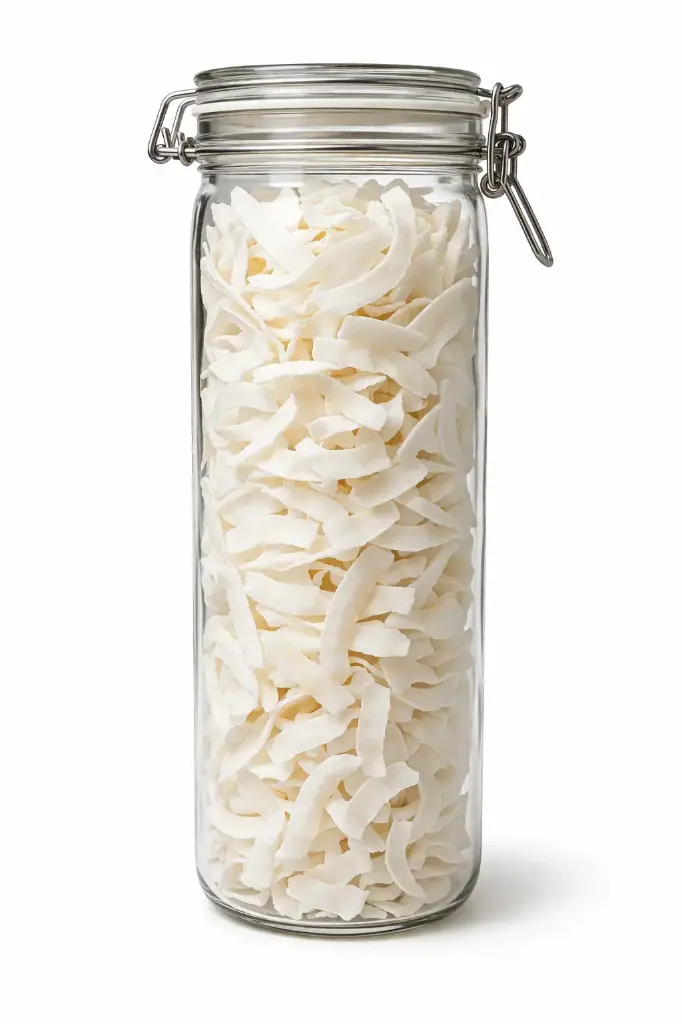 Coco tiras deshidratado