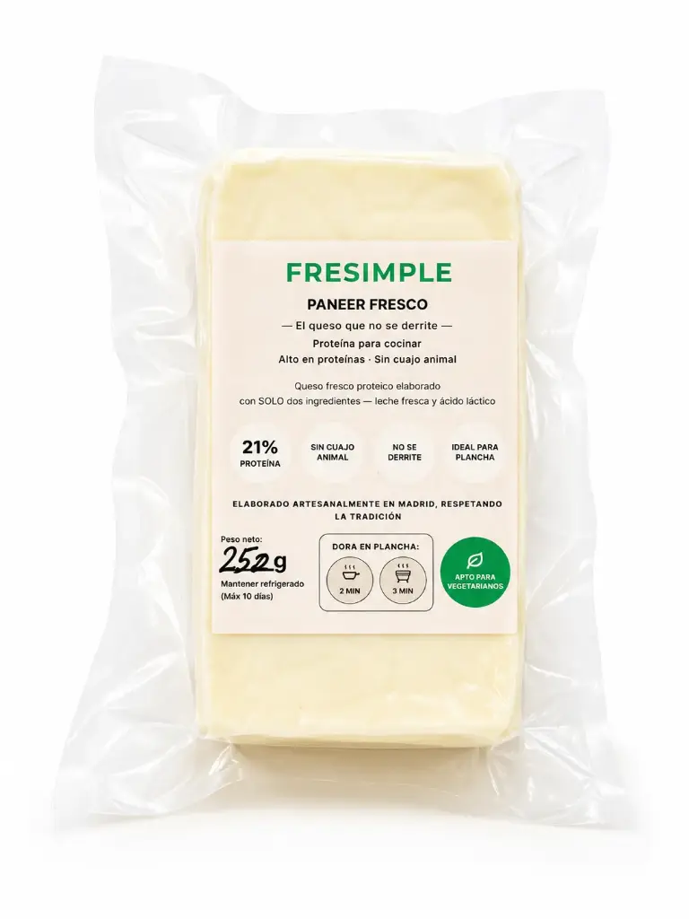 Queso Paneer fresco Fresimple 250 gr