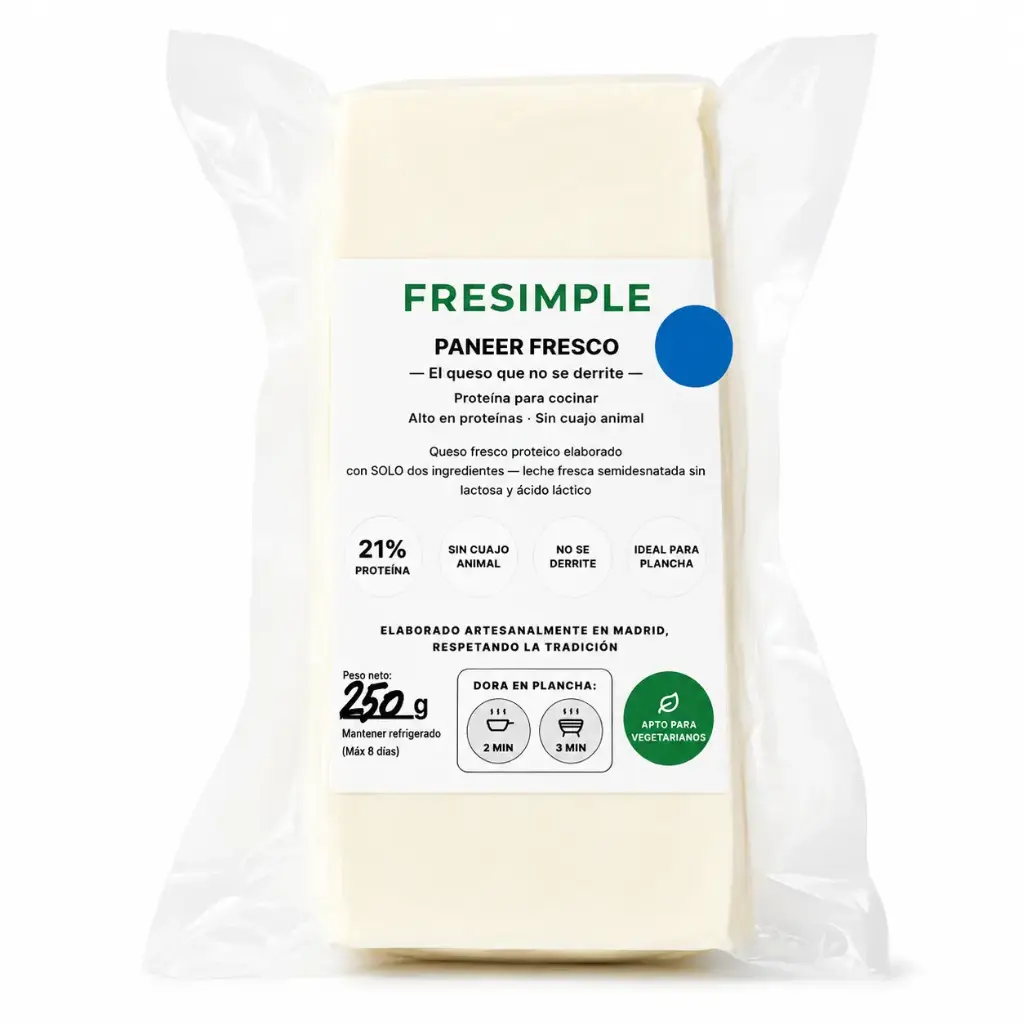 Queso Paneer fresco Sin Lactosa 250 gr