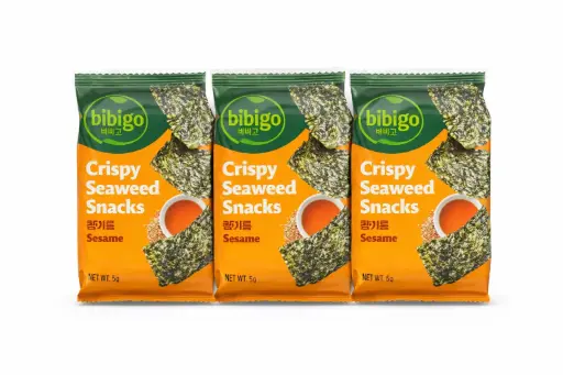 [1001919] Alga Crispy Snack Sesame Bibigo 3x5g 